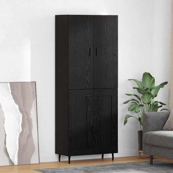 Kõrgushein 2 tk Must tamm 69,5 × 34 × 180 cm Tehispuit