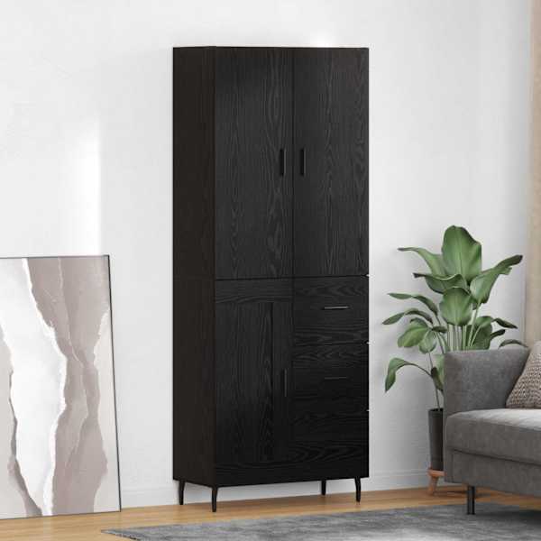Kõrgushein 2 tk Must tamm 69,5 × 34 × 180 cm Tehispuit