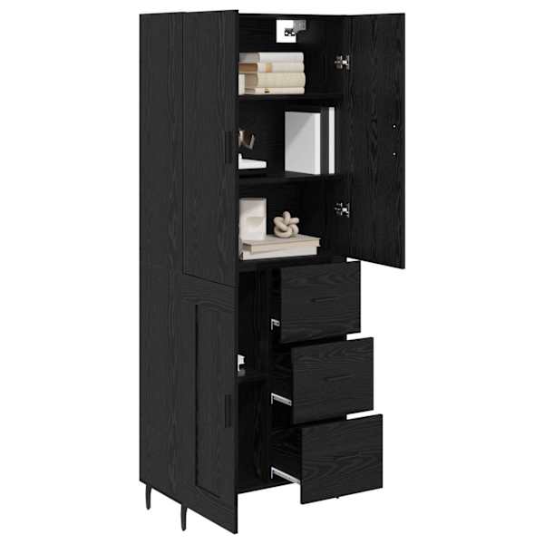 Kõrgushein 2 tk Must tamm 69,5 × 34 × 180 cm Tehispuit