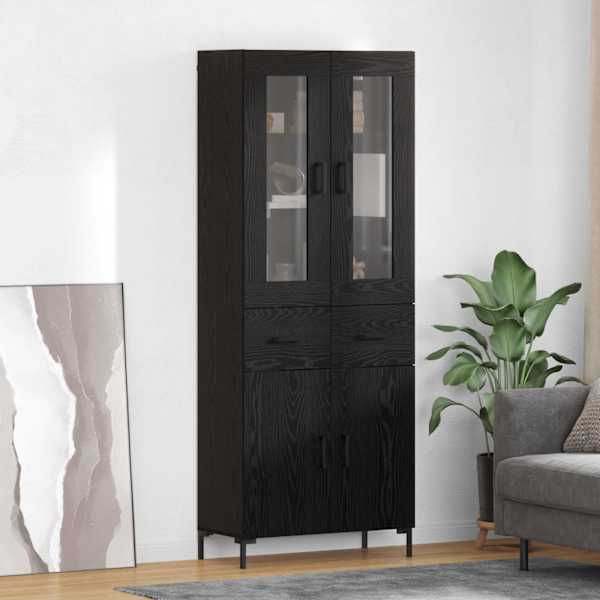 Kõrgushein 2 tk Must tamm 69,5 × 34 × 180 cm Tehispuit