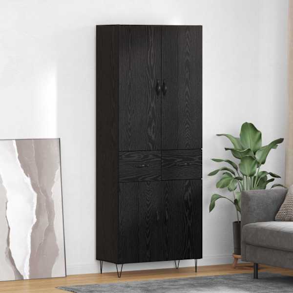 Kõrgushein 2 tk Must tamm 69,5 × 34 × 180 cm Tehispuit