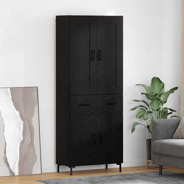 Kõrgushein 2 tk Must tamm 69,5 × 34 × 180 cm Tehispuit