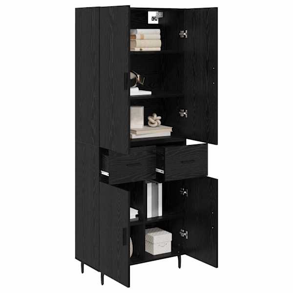 Kõrgushein 2 tk Must tamm 69,5 × 34 × 180 cm Tehispuit