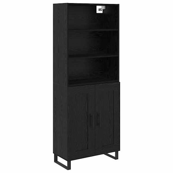Kõrgushein 2 tk Must tamm 69,5 × 34 × 180 cm Tehispuit ja klaas