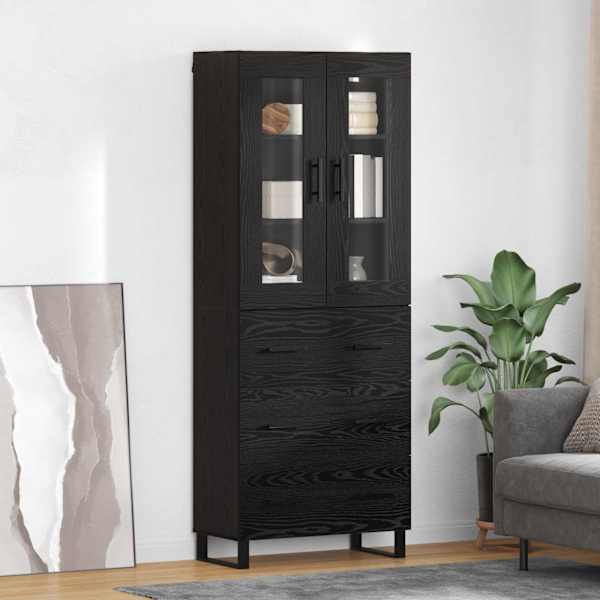 Kõrgushein 2 tk Must tamm 69,5 × 34 × 180 cm Tehispuit