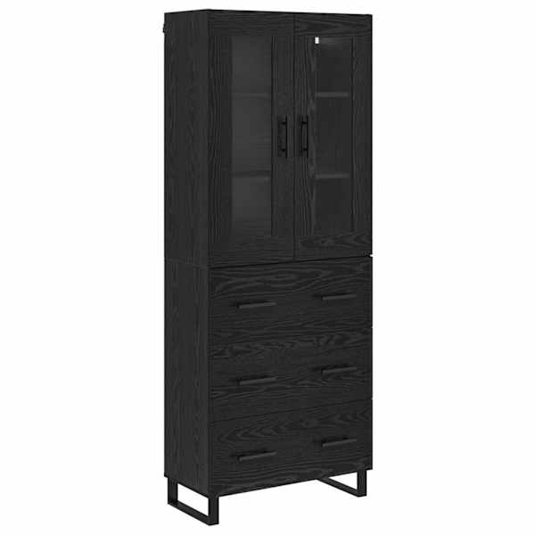 Kõrgushein 2 tk Must tamm 69,5 × 34 × 180 cm Tehispuit