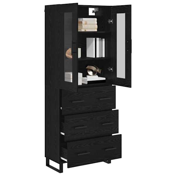 Kõrgushein 2 tk Must tamm 69,5 × 34 × 180 cm Tehispuit