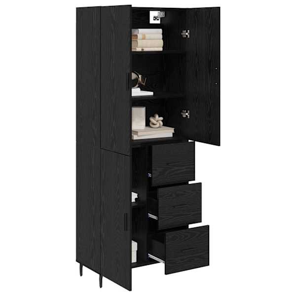Kõrgushein 2 tk Must tamm 69,5 × 34 × 180 cm Tehispuit