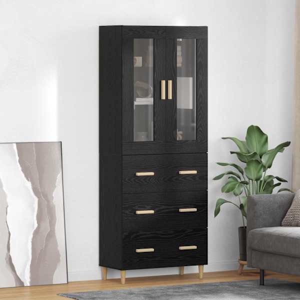 Kõrgushein Must tamm 69,5 × 34 × 180 cm Kunstlik puit ja klaas