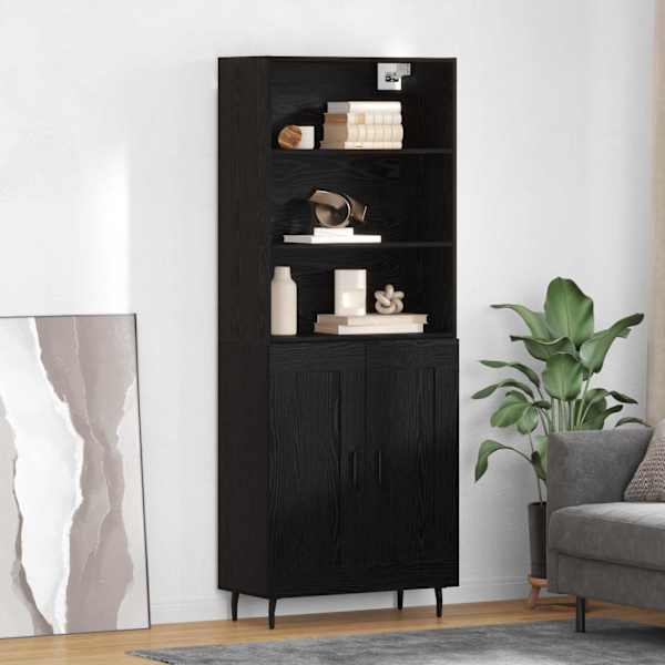 Kõrgushein 2 tk Must tamm 69,5 × 34 × 180 cm Tehispuit
