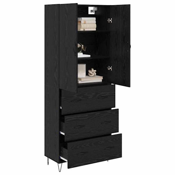 Kõrgushein 2 tk Must tamm 69,5 × 34 × 180 cm Tehispuit