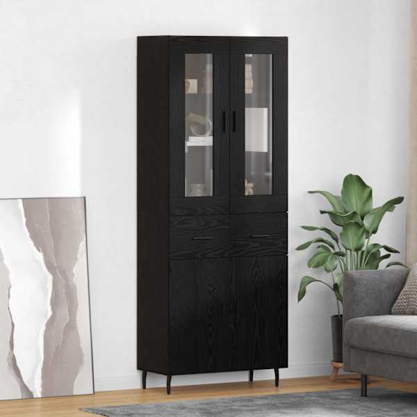 Kõrgushein 2 tk Must tamm 69,5 × 34 × 180 cm Tehispuit