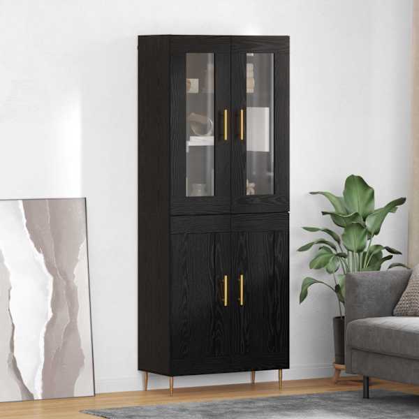 Kõrgushein 2 tk Must tamm 69,5 × 34 × 180 cm Tehispuit