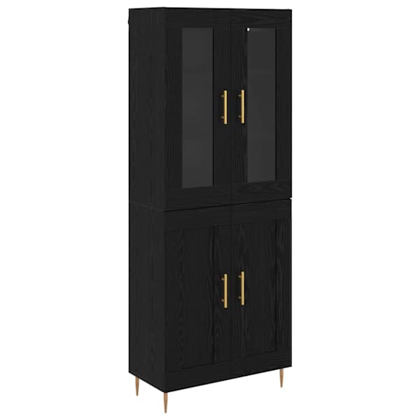 Kõrgushein 2 tk Must tamm 69,5 × 34 × 180 cm Tehispuit