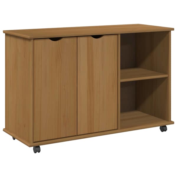 Rattaga kapp Meepruun 100 × 39 × 65,5 cm Kindel männipuidust