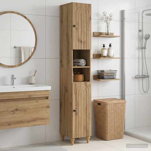 Vannitoa kapp avatud riiuliga ALKMAAR Artisan tamm