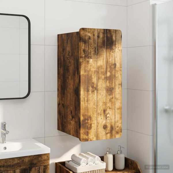 Vannitoa seinakapp ZWOLLE Suitsutatud tamm 30 × 31 × 63 cm