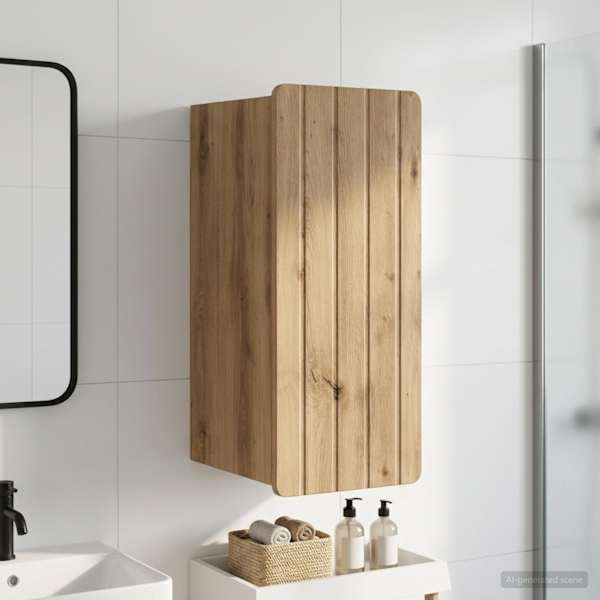 Vannitoa seinakapp ZWOLLE Artisan tamm 30 × 31 × 63 cm
