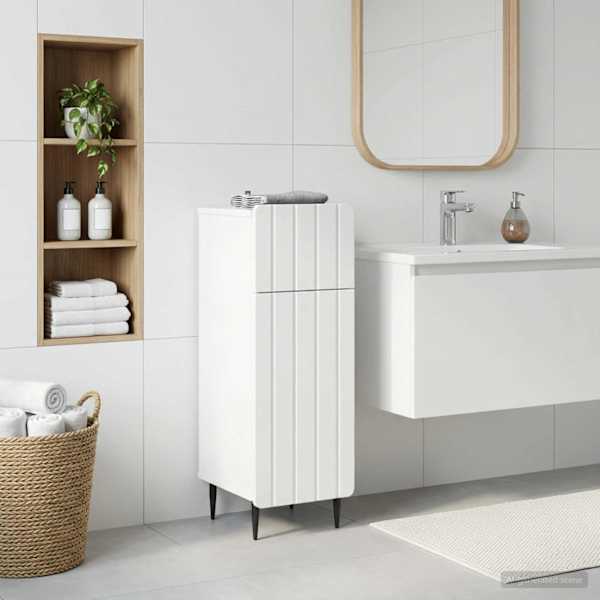 Vannitoa hoiukapp ZWOLLE Valge 30 × 31 × 79,5 cm Tehispuit