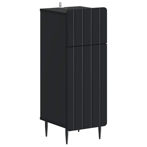 Vannitoa hoiukapp ZWOLLE Must 30 × 31 × 79,5 cm Tehispuit