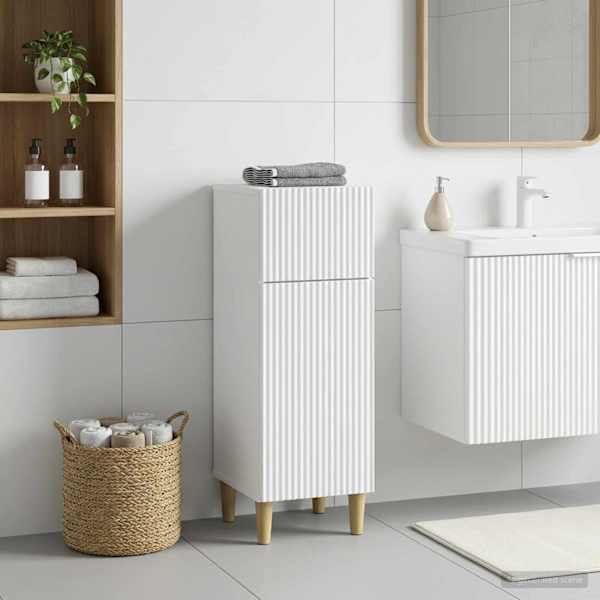 Vannitoa hoiukapp ARNHEM Valge 30 × 31 × 80 cm Tehispuit