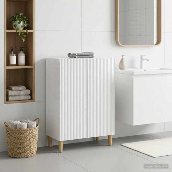 Vannitoa hoiukapp ARNHEM Kõrgläikega valge 59,5 × 31 × 80 cm