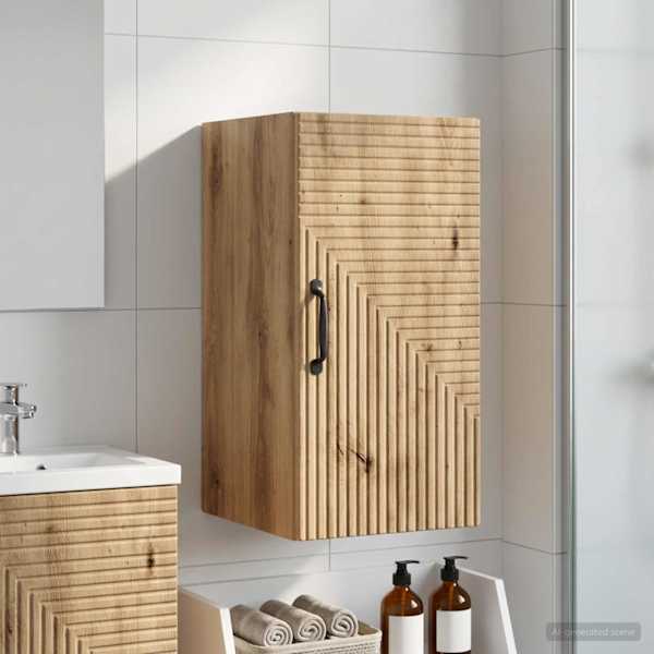 Vannitoa seinakapp HAARLEM Artisan tamm 30 × 31 × 59 cm