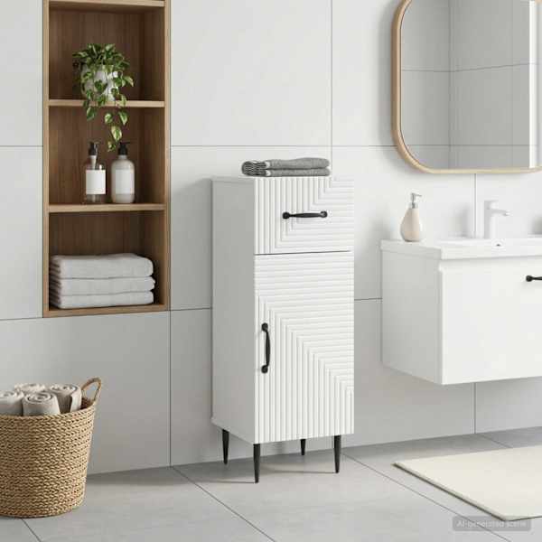 Vannitoa hoiukapp HAARLEM Valge 30 × 31 × 80 cm Tehispuit