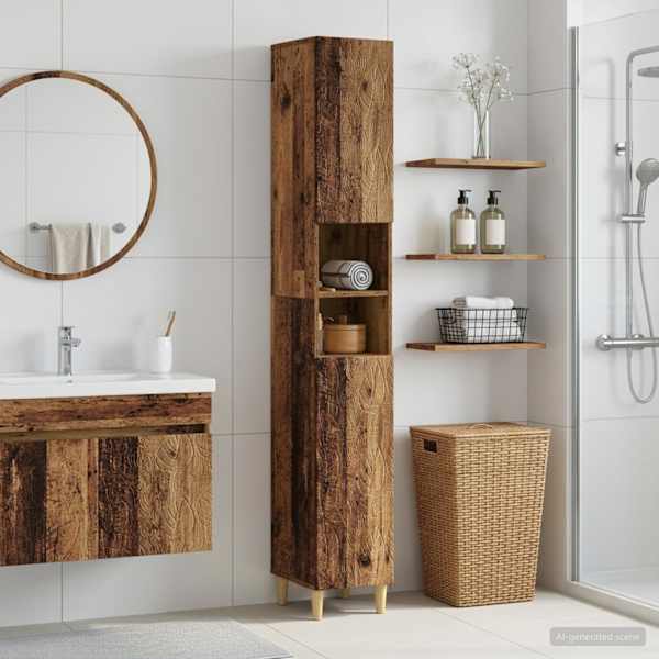 Vannitoa kapp avatud riiuliga DELFT Vana puit 30 × 31 × 190 cm