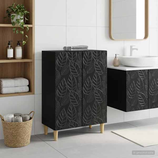 Vannitoa hoiukapp DELFT Must 59,5 × 31 × 80 cm Tehispuit