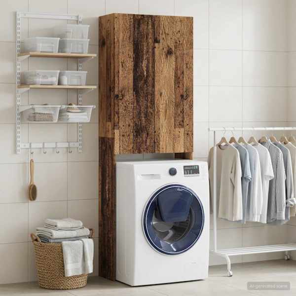 Tualettkabinet DELFT Vana puit 66 × 25,5 × 190 cm Tehispuit