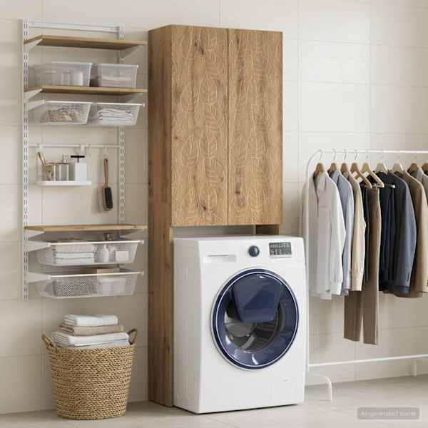 Tualettkabinet DELFT Artisan tamm 66 × 25,5 × 190 cm Tehispuit