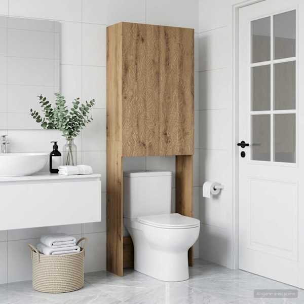 Tualettkabinet DELFT Artisan tamm 66 × 25,5 × 190 cm Tehispuit