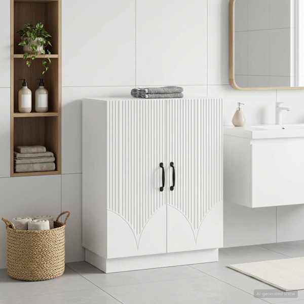 Vannitoa hoiukapp HOORN Valge 59,5 × 31 × 77 cm Tehispuit