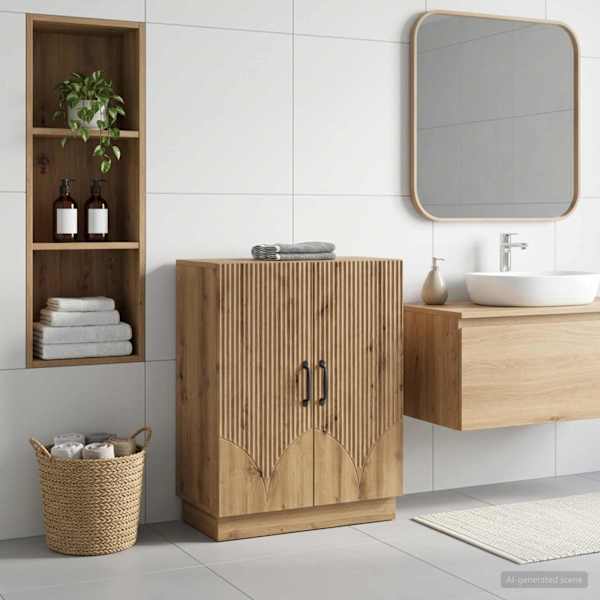 Vannitoa hoiukapp HOORN Artisan tamm 59,5 × 31 × 77 cm