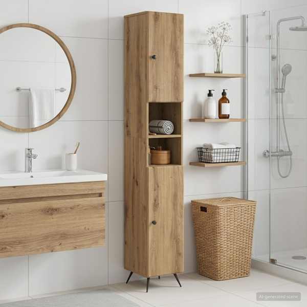 Vannitoa kapp avatud riiuliga BREDA Artisan tamm