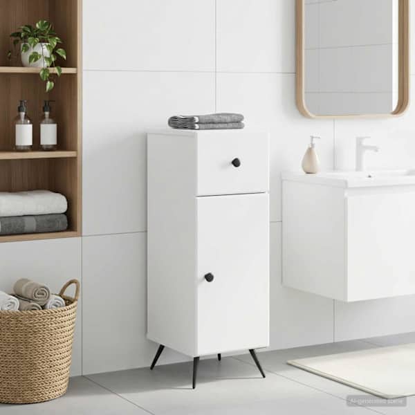Vannitoa hoiukapp BREDA Valge 30 × 31 × 80 cm Tehispuit