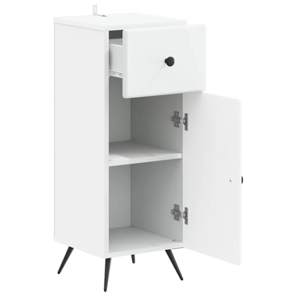 Vannitoa hoiukapp BREDA Valge 30 × 31 × 80 cm Tehispuit
