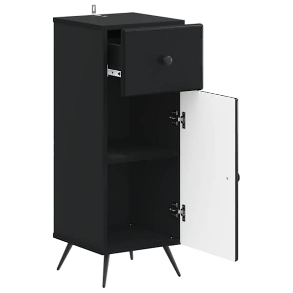 Vannitoa hoiukapp BREDA Must 30 × 31 × 80 cm Tehispuit