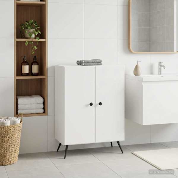 Vannitoa hoiukapp BREDA Valge 59,5 × 31 × 80 cm Tehispuit