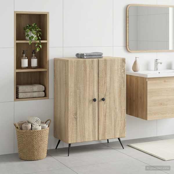 Vannitoa hoiukapp BREDA Sonoma tamm 59,5 × 31 × 80 cm Tehispuit