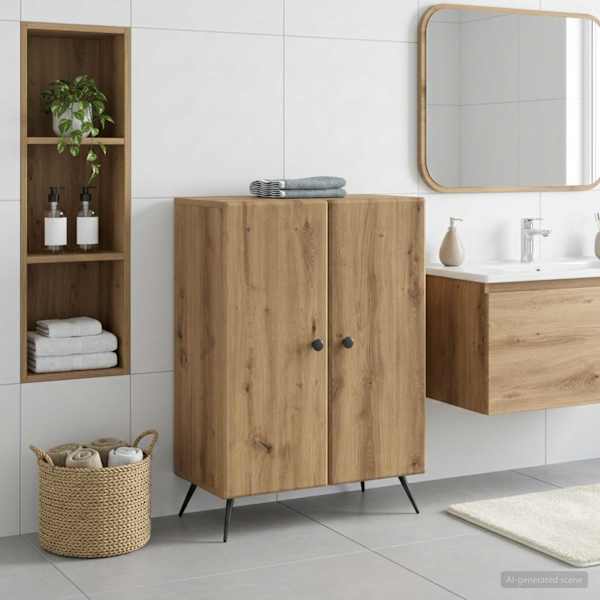 Vannitoa hoiukapp BREDA Artisan tamm 59,5 × 31 × 80 cm
