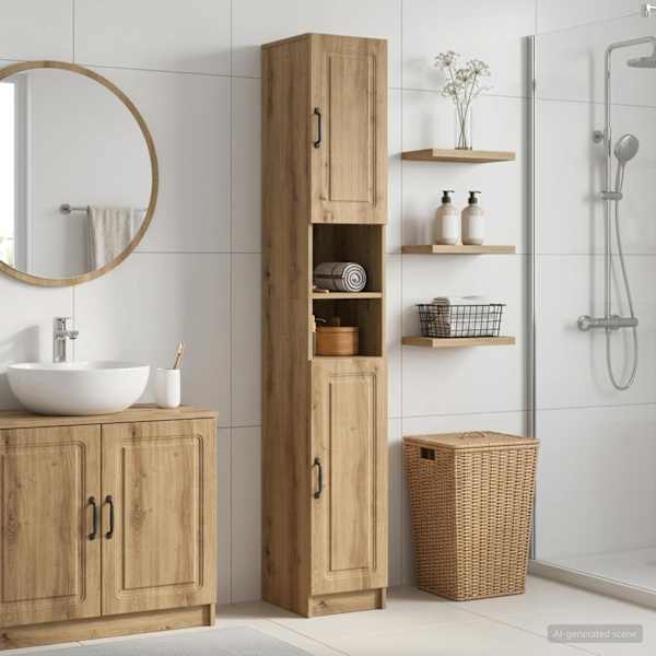 Vannitoa kapp avatud riiuliga UTRECHT Artisan tamm