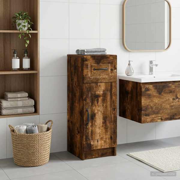 Vannitoa hoiukapp UTRECHT Suitsutatud tamm 30 × 31 × 77 cm