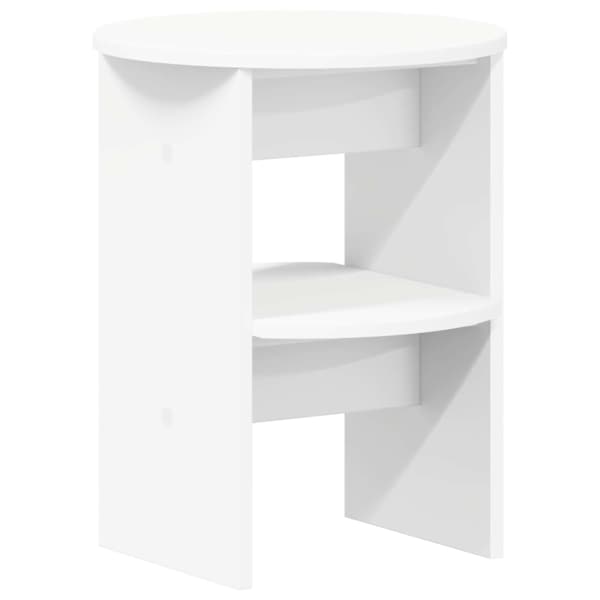 Kõrvalkapp Valge Ø40 × 50 cm Töödeldud puit