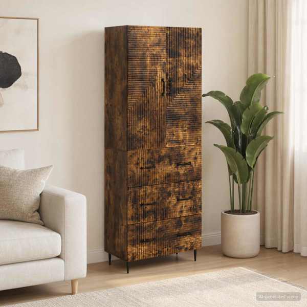 Kapi Komplekt 2 tk 66 × 34,5 × 90 cm Tehispuit Suitsutatud tamm