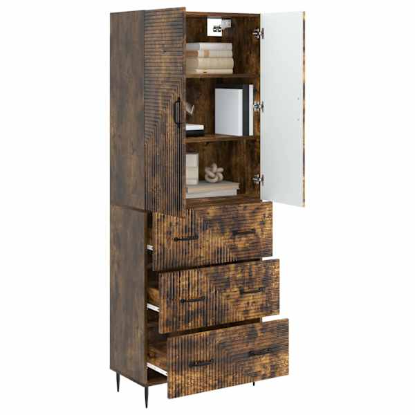 Kapi Komplekt 2 tk 66 × 34,5 × 90 cm Tehispuit Suitsutatud tamm