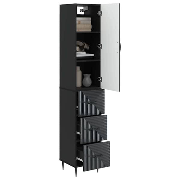 Kapi Komplekt 2 tk 33 × 34,5 × 90 cm Tehispuit Must