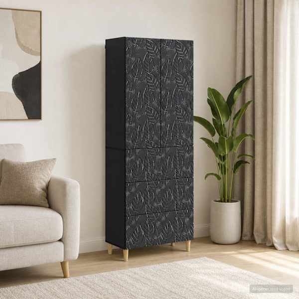 Kapi Komplekt 2 tk 66 × 34,5 × 90 cm Tehispuit Must