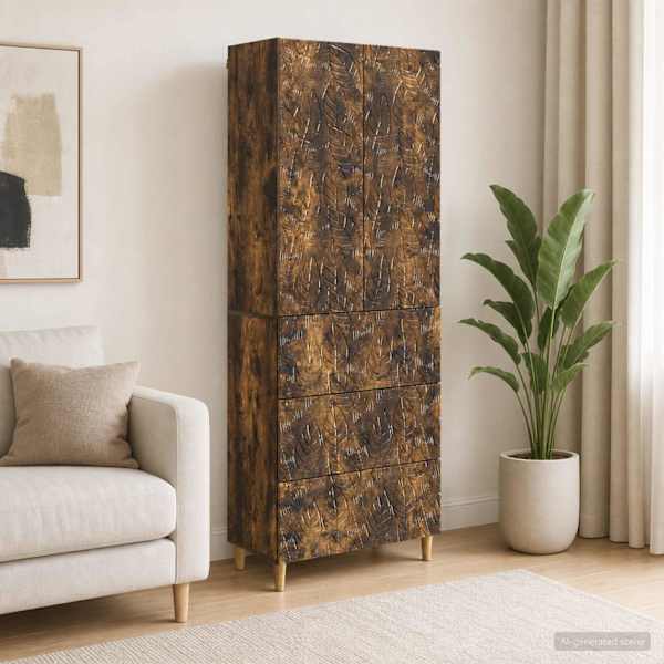 Kapi Komplekt 2 tk 66 × 34,5 × 90 cm Tehispuit Suitsutatud tamm